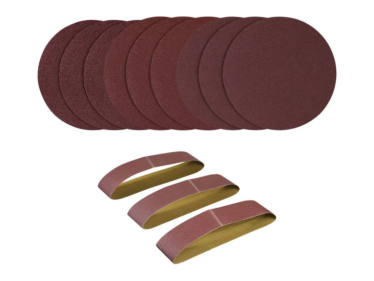 Set de 12 feuilles abrasives pour ponceuses à bande et à disque